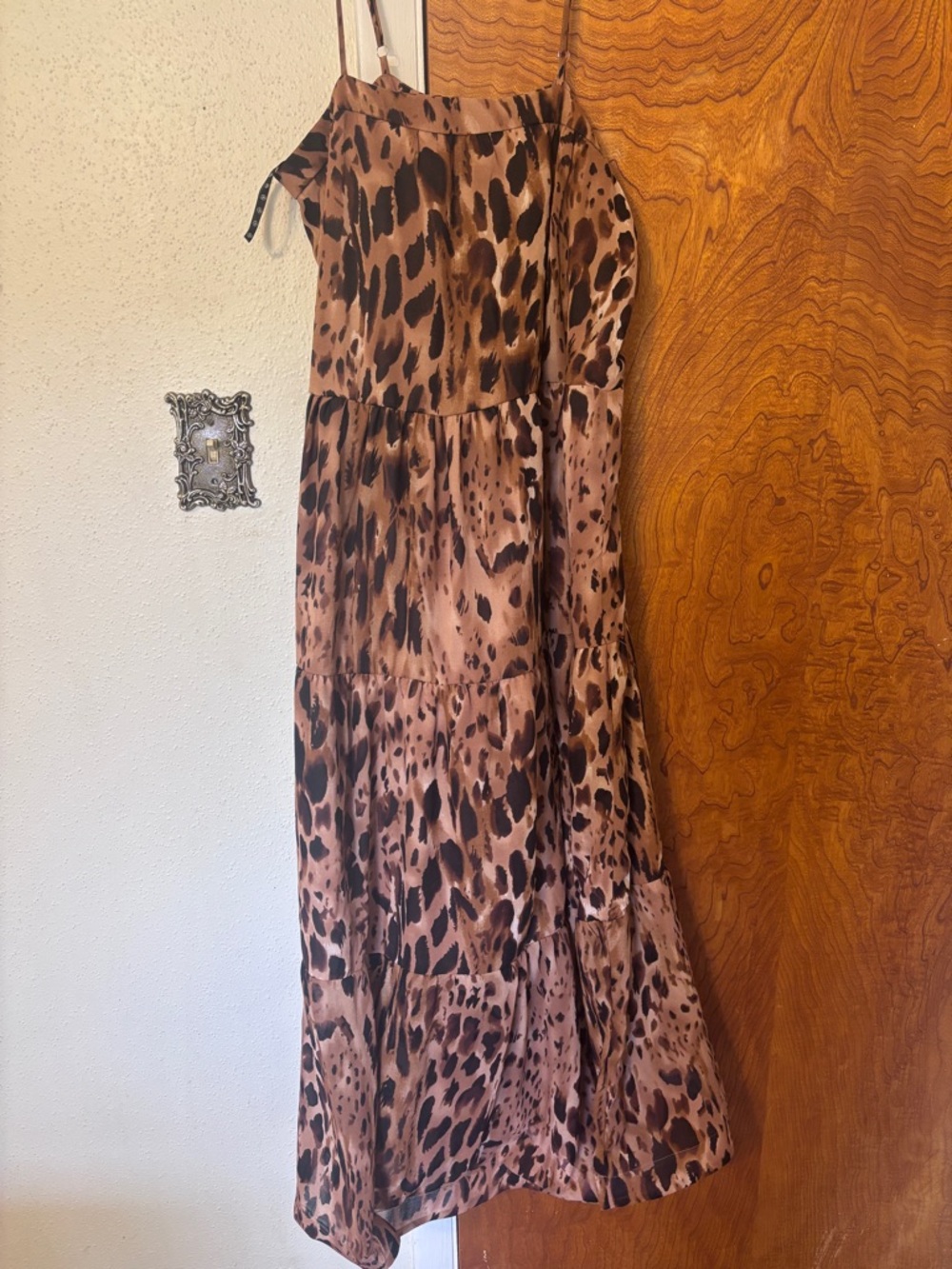 Missguided Leopard Print Strappy Maxi Dress in Brown and Black